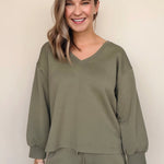Lewton V-Neck Pullover Sweater - Elle Maxine