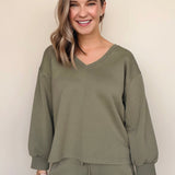 Lewton V-Neck Pullover Sweater - Elle Maxine