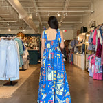 Lila Tie Strap Tropical Maxi Dress - Elle Maxine
