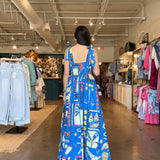 Lila Tie Strap Tropical Maxi Dress - Elle Maxine