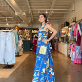 Lila Tie Strap Tropical Maxi Dress - Elle Maxine