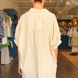 Lina Stripe Oversized Button Down Top - Elle Maxine