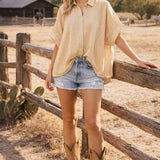 Lina Stripe Oversized Button Down Top - Elle Maxine