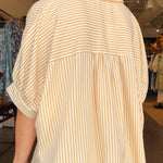 Lina Stripe Oversized Button Down Top - Elle Maxine