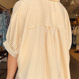 Lina Stripe Oversized Button Down Top - Elle Maxine