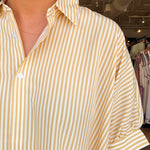 Lina Stripe Oversized Button Down Top - Elle Maxine