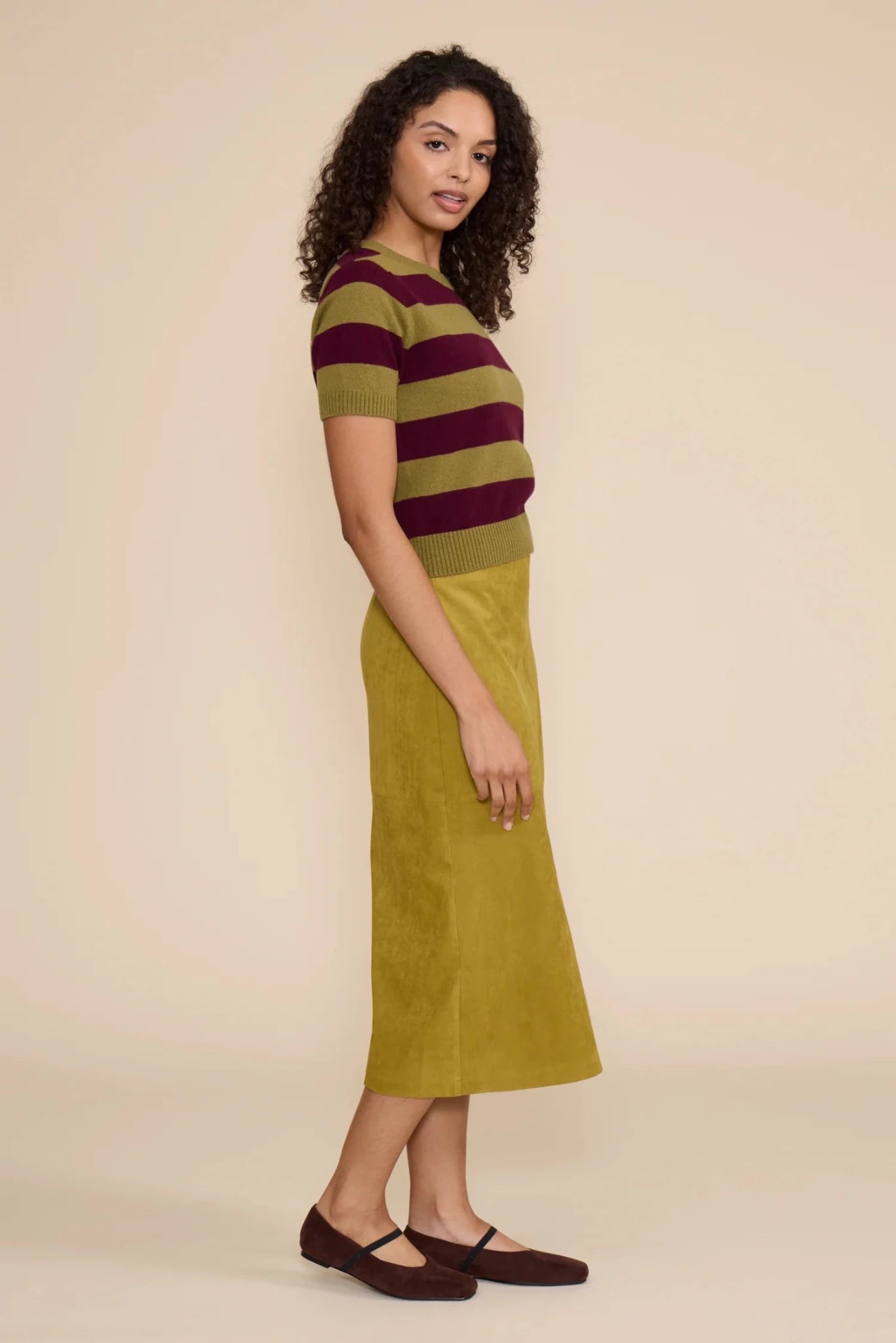 Lindsay Faux Suede Skirt - Elle Maxine