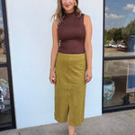 Lindsay Faux Suede Skirt - Elle Maxine