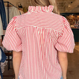 Lindsay Puff Sleeve Stripe Top - Elle Maxine