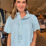 Lindsay Puff Sleeve Stripe Top - Elle Maxine