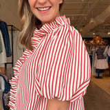 Lindsay Puff Sleeve Stripe Top - Elle Maxine