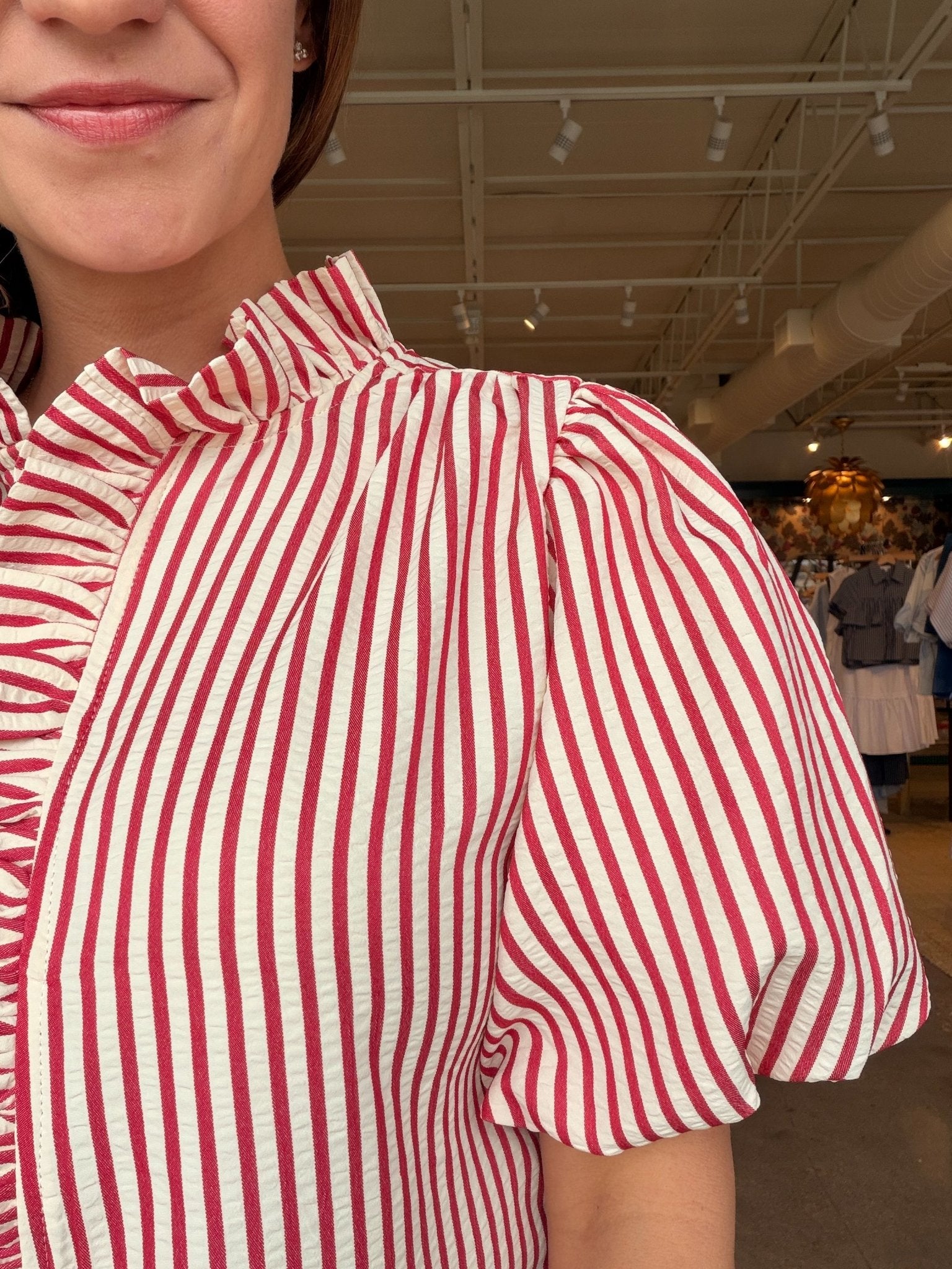 Lindsay Puff Sleeve Stripe Top - Elle Maxine