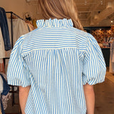 Lindsay Puff Sleeve Stripe Top - Elle Maxine