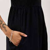 Linen Mini Dress - Black - Elle Maxine