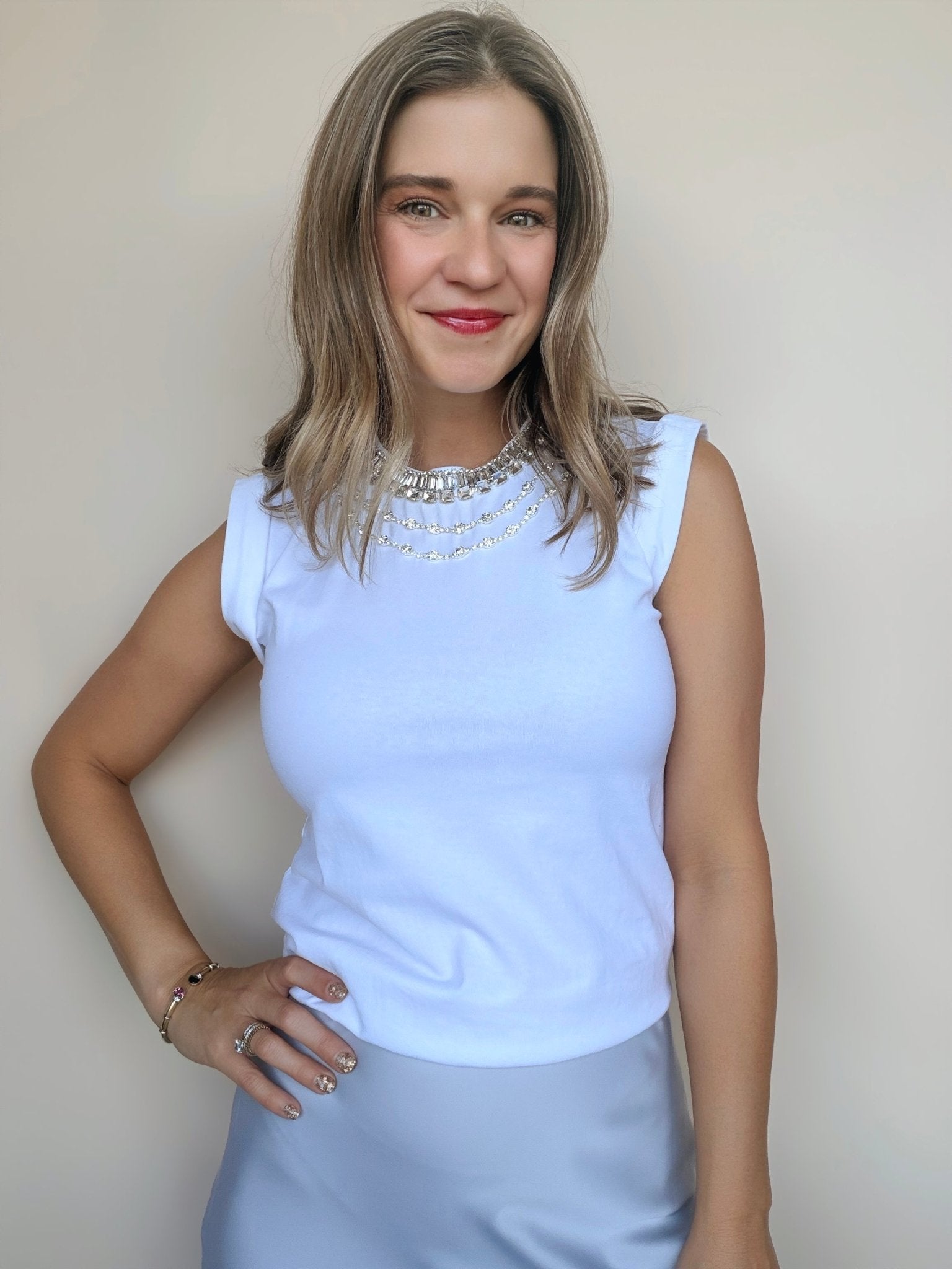 Liza Chunky Layered Necklace Tee - Elle Maxine