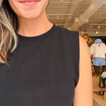 Lizzie Soft Bubble Tank - Black - Elle Maxine