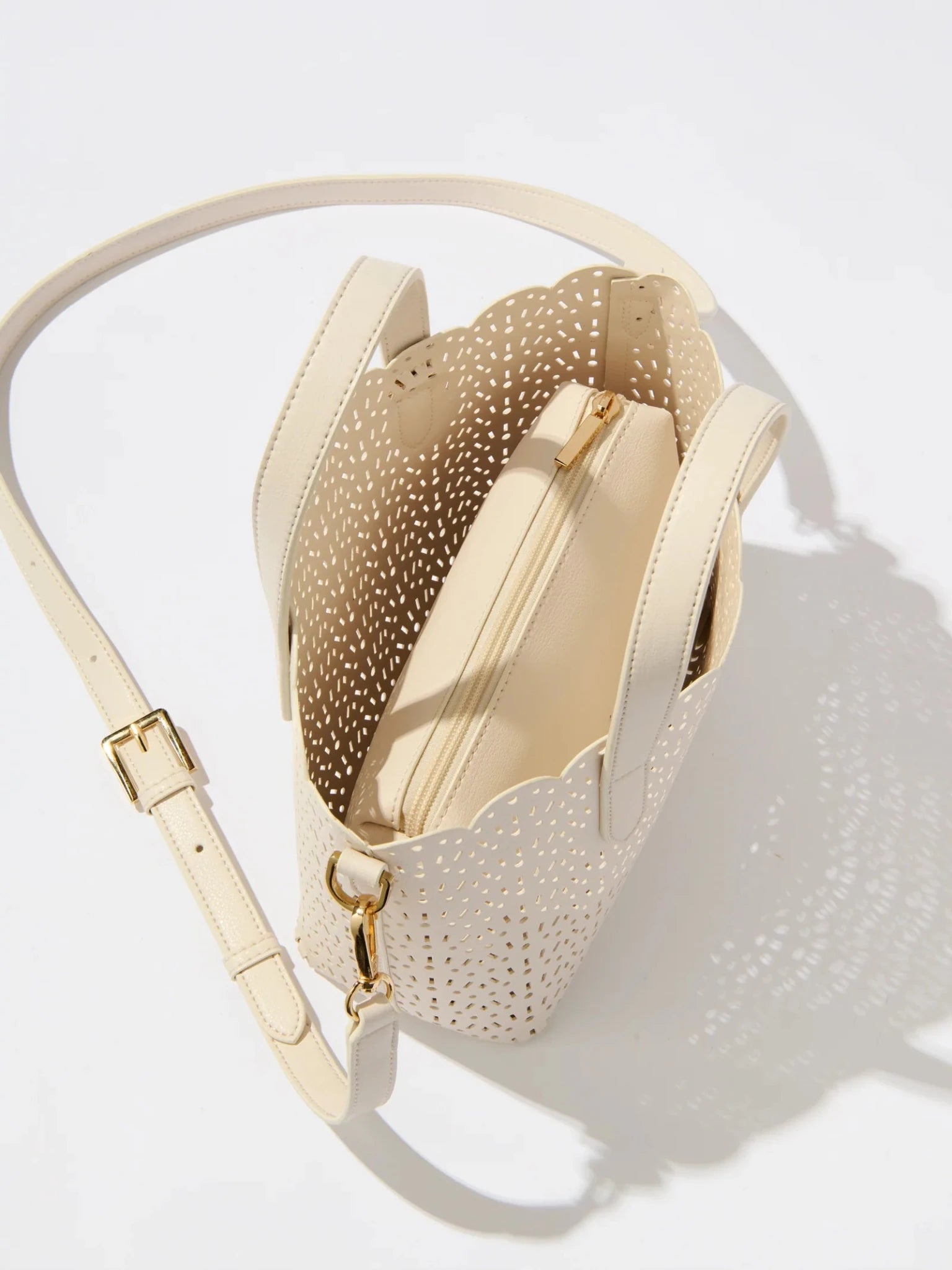 Lola Eyelet Mini Tote - Ivory - Elle Maxine