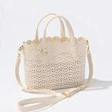 Lola Eyelet Mini Tote - Ivory - Elle Maxine