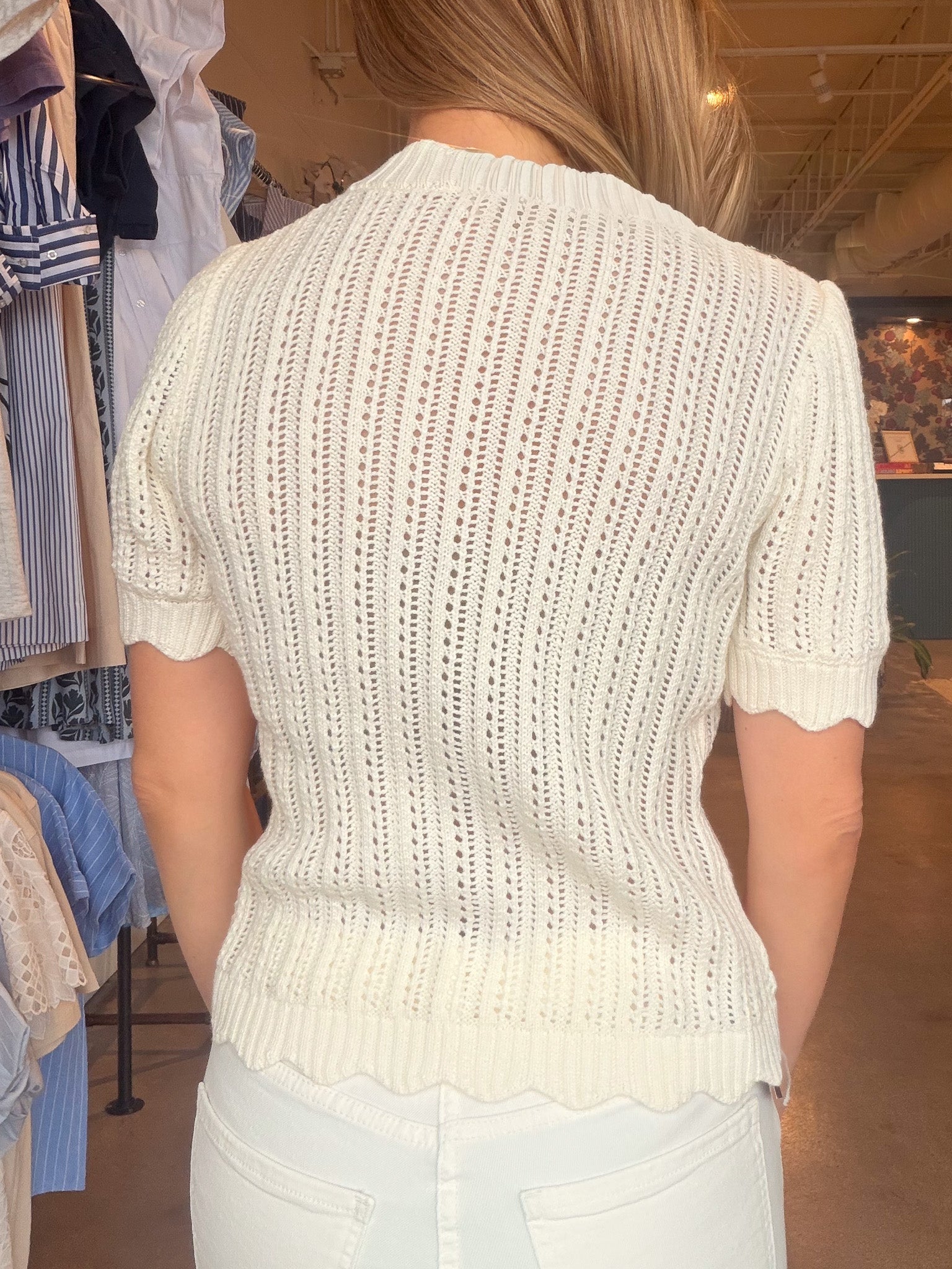 Lola Pointelle Sweater Top - Elle Maxine