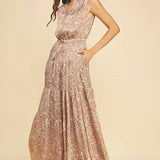 Louisa Tiered Maxi Dress - Camel - Elle Maxine