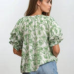 Louise Floral Bubble Sleeve Top - Elle Maxine