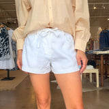 Lounge Denim Short - White - Elle Maxine