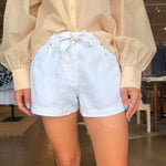 Lounge Denim Short - White - Elle Maxine