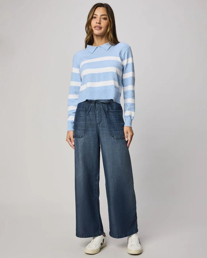 Lounge Denim Straight Pant - Dark Rinse - Elle Maxine