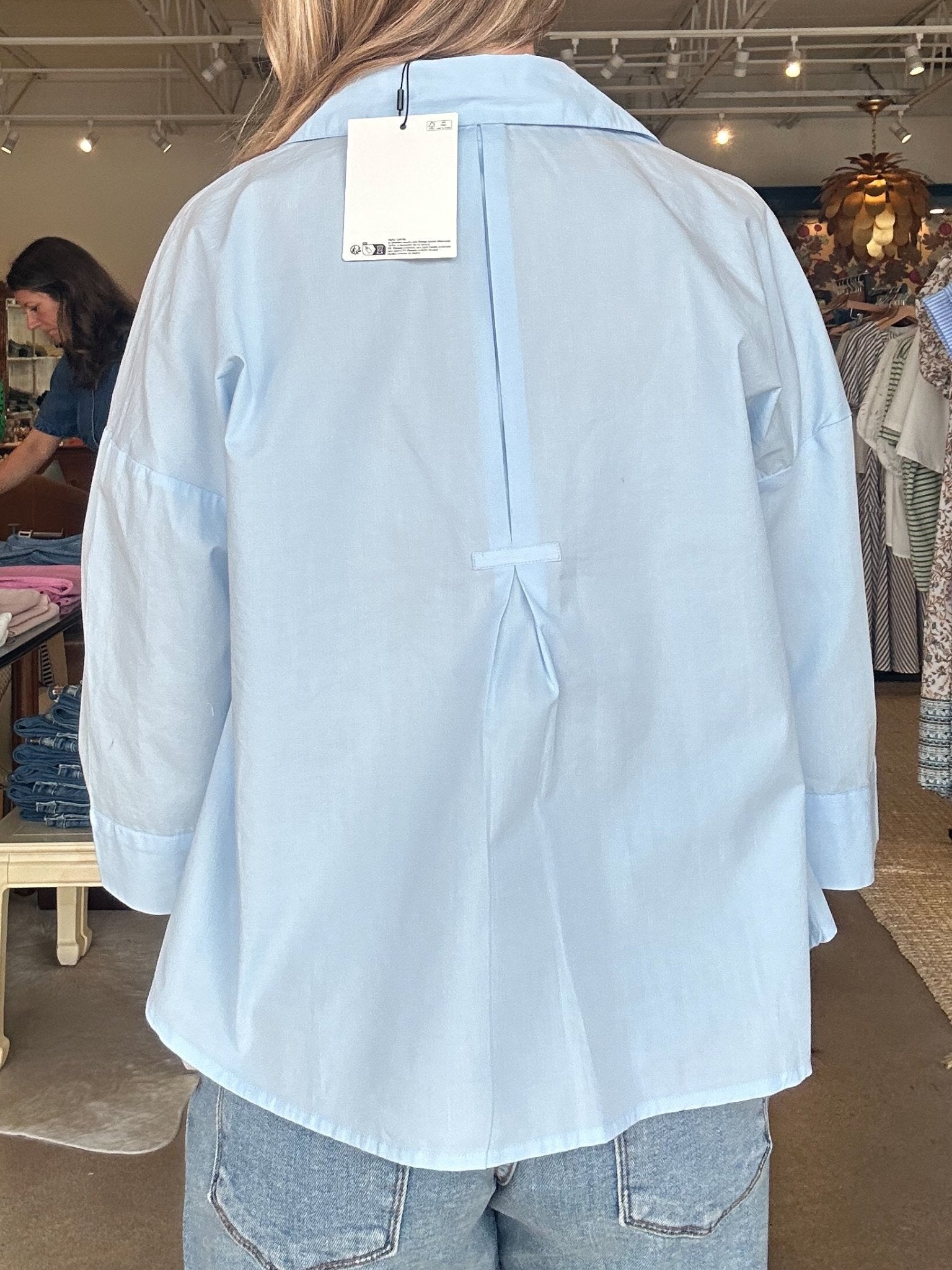 Luanne Collared Blouse - Light Blue - Elle Maxine