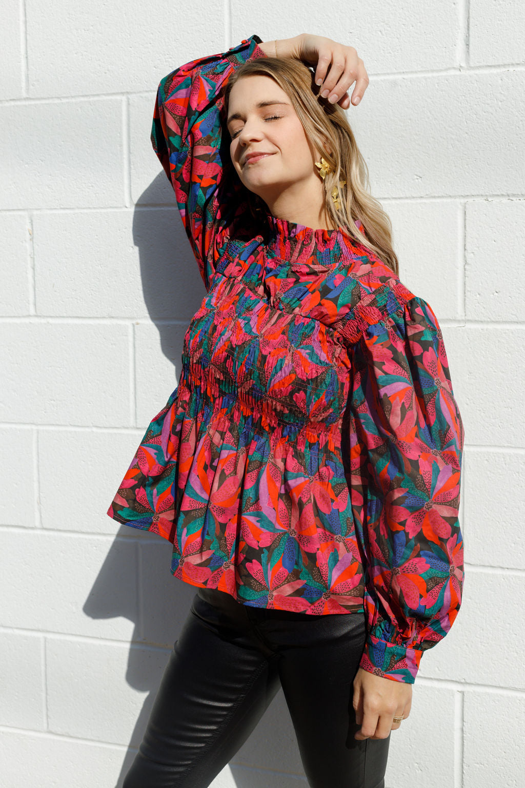 Lucie Blouse- Poinsettia