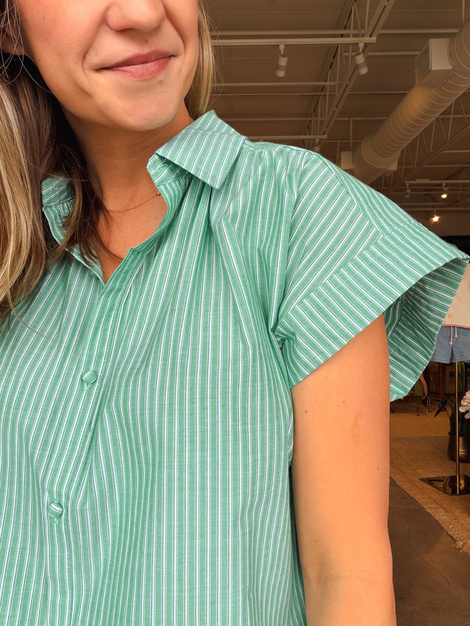 Lucy Stripe Button Down Top - Elle Maxine