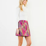 Lulu Jacquard Skirt - Metallic Multi - Elle Maxine