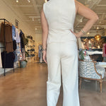 Lumina Straight Leg Pants - Almond Milk - Elle Maxine