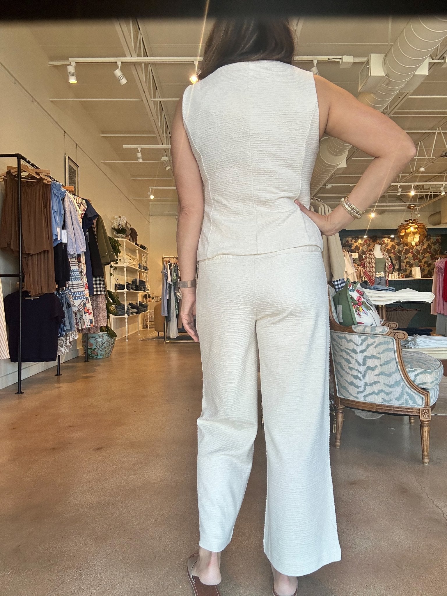 Lumina Straight Leg Pants - Almond Milk - Elle Maxine