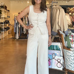 Lumina Straight Leg Pants - Almond Milk - Elle Maxine