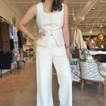 Lumina Straight Leg Pants - Almond Milk - Elle Maxine