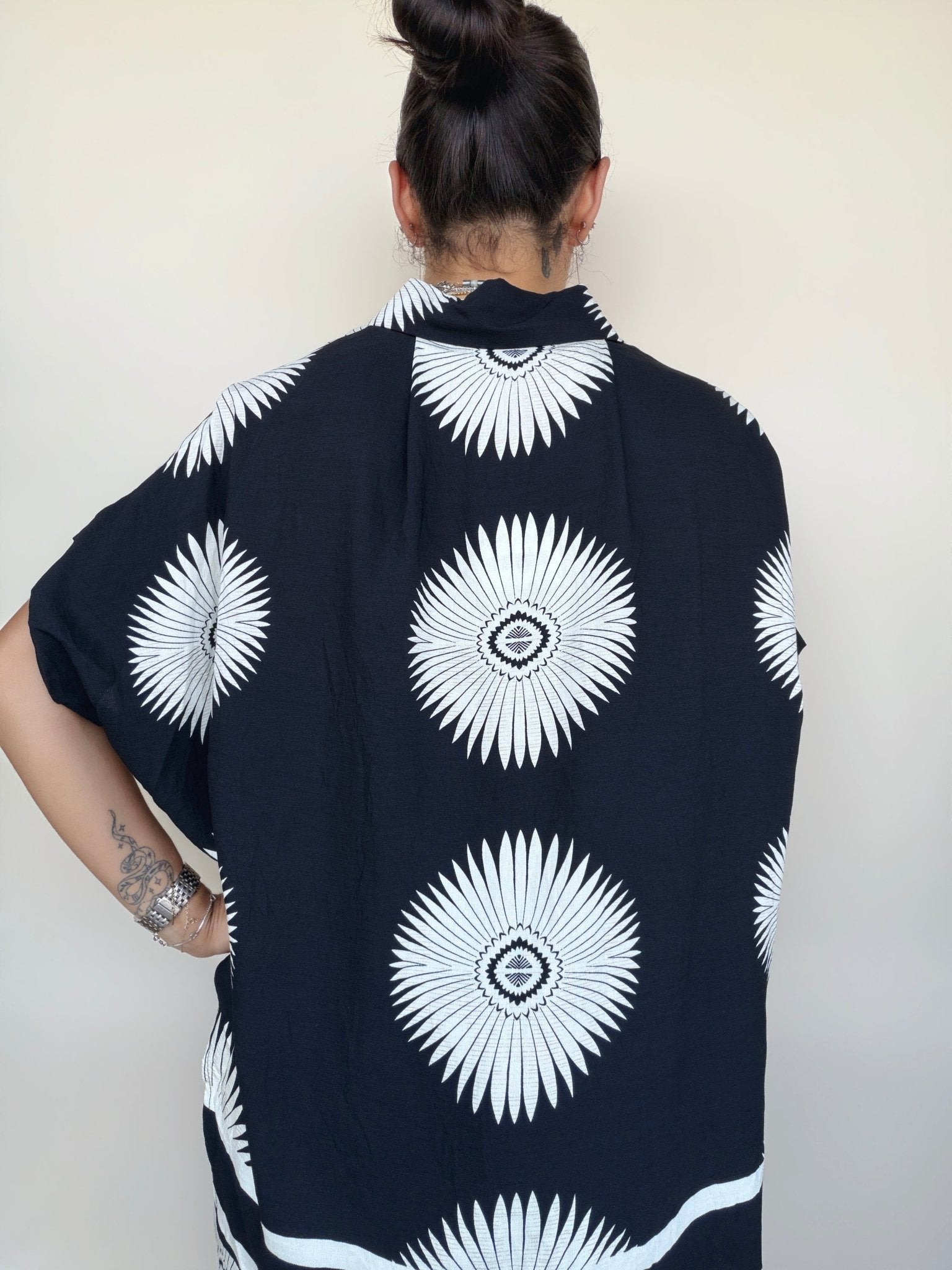Lunar Bloom Button Down Blouse - Elle Maxine
