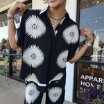Lunar Bloom Button Down Blouse - Elle Maxine