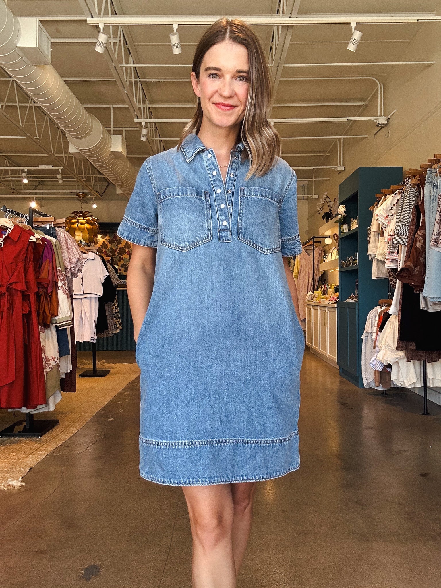 Lupita Denim Dress - Elle Maxine