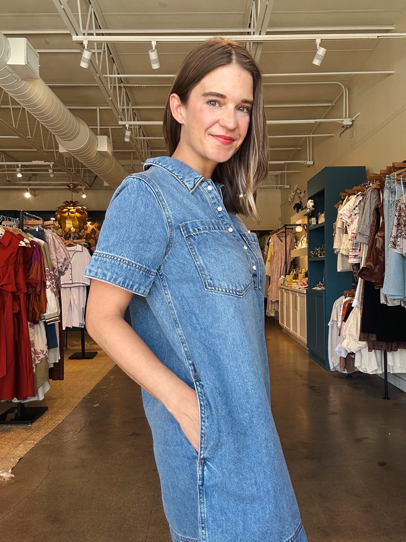 Lupita Denim Dress - Elle Maxine