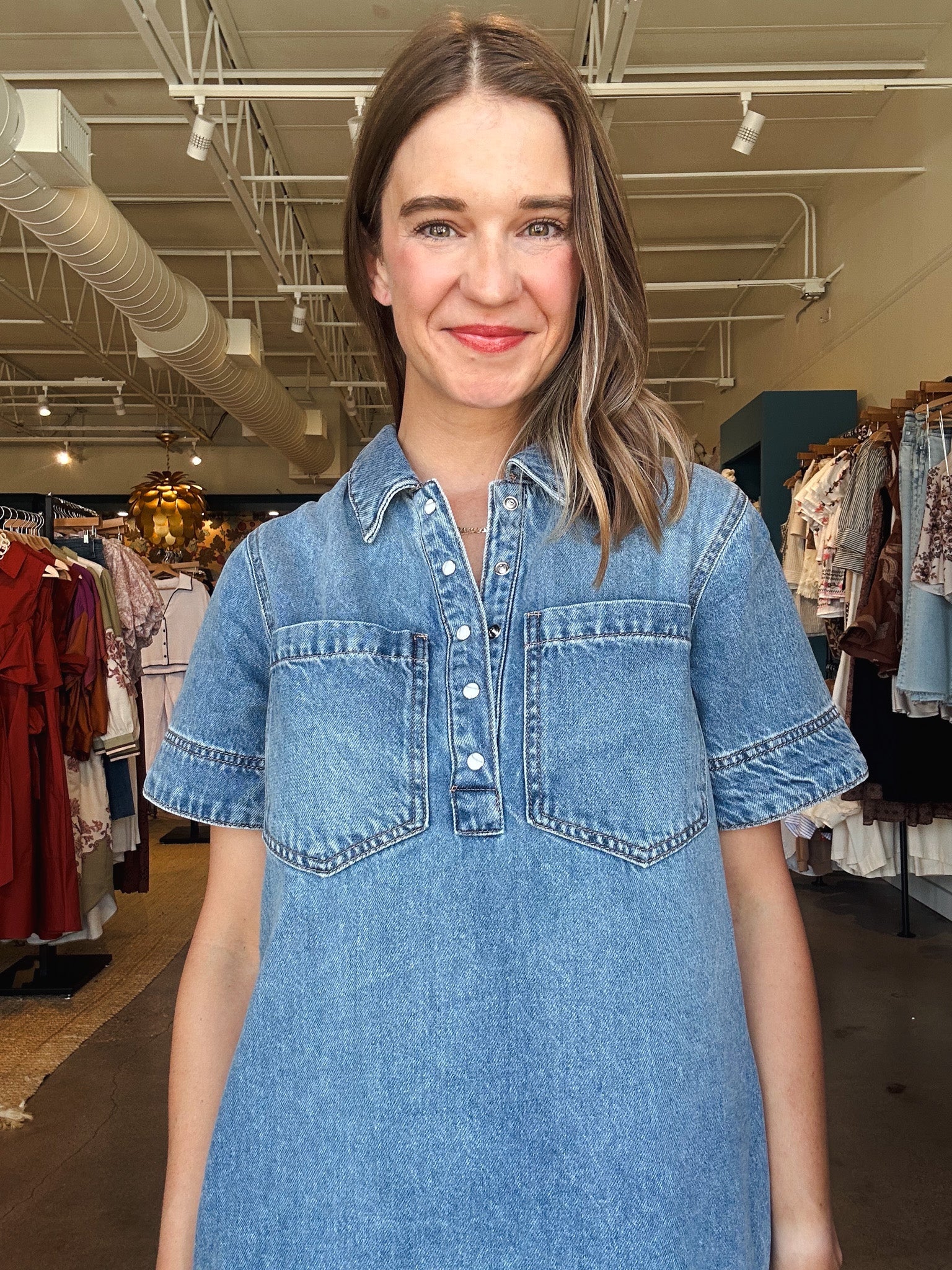 Lupita Denim Dress - Elle Maxine