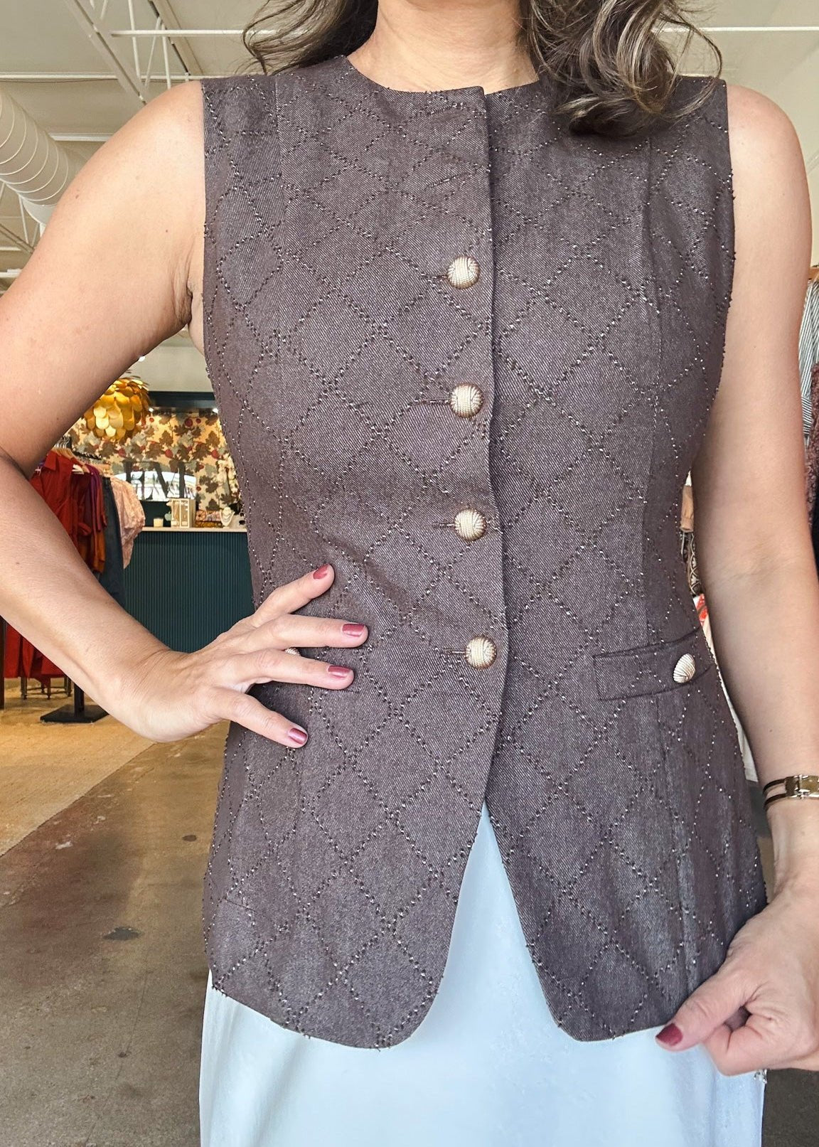 Lydia Diamond Vest Top - Elle Maxine
