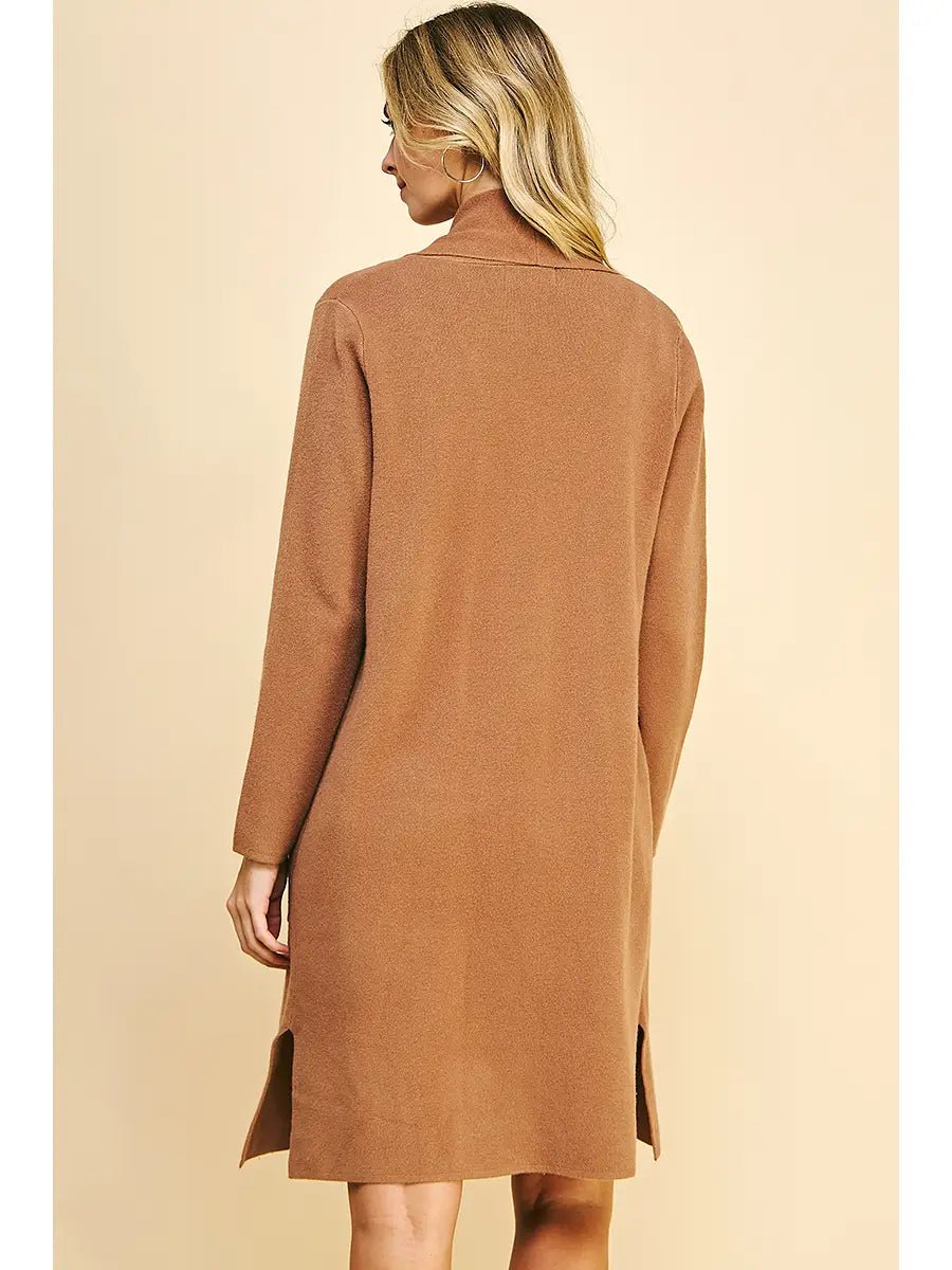 Lydia Open Knit Cardigan - Camel - Elle Maxine