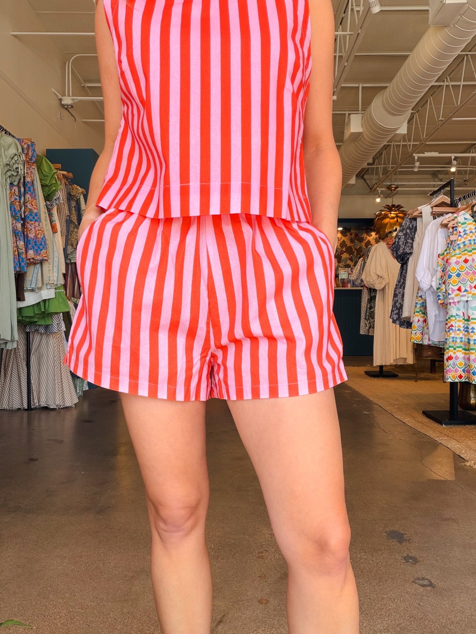 Lydia Stripe Tank Shorts Set - Elle Maxine