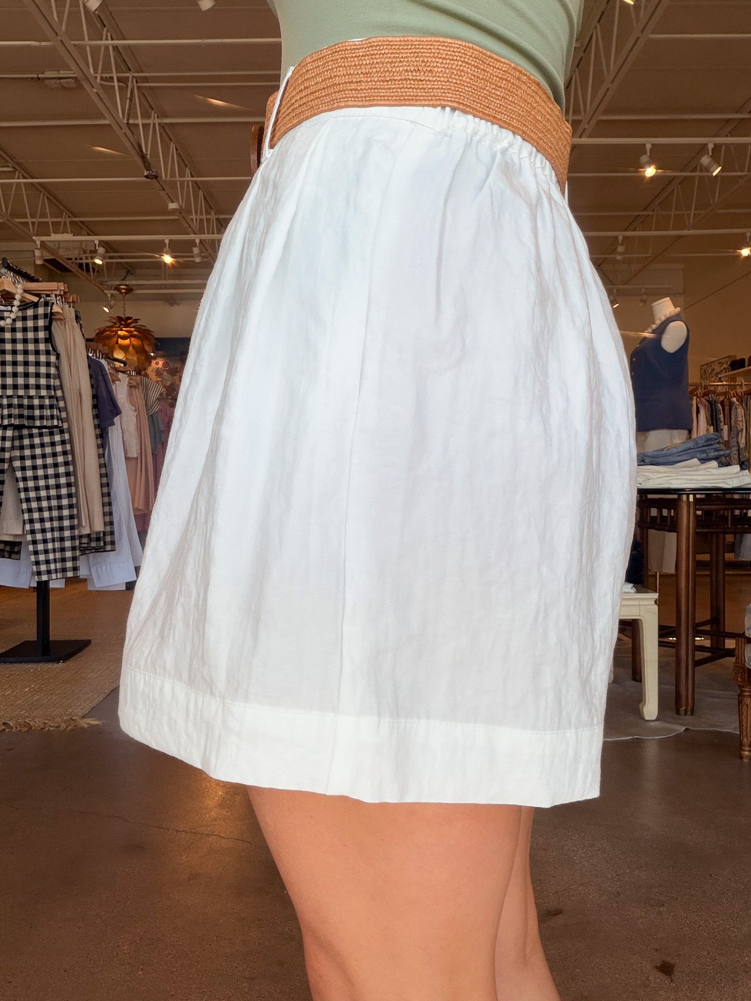 Lynette Belted Shorts - White - Elle Maxine