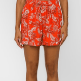 Lyra Floral Shorts - Orange Blossom - Elle Maxine