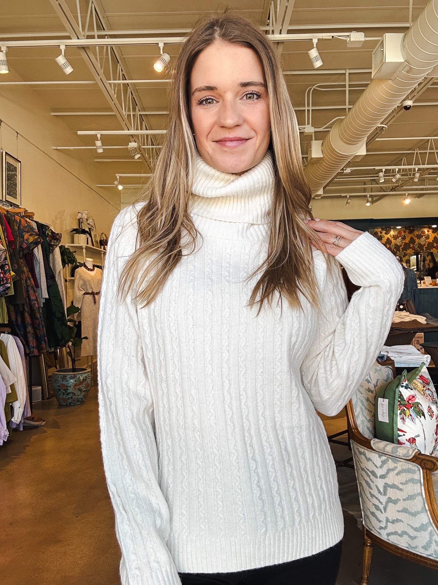 Madeline Knit Sweater - Off White - Elle Maxine