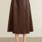 Madelynn Leather Midi Skirt - Elle Maxine