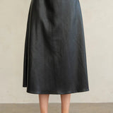 Madelynn Leather Midi Skirt - Elle Maxine