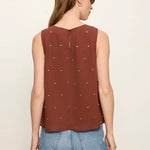Margo Rhinestone Embellished Shell Top - Elle Maxine